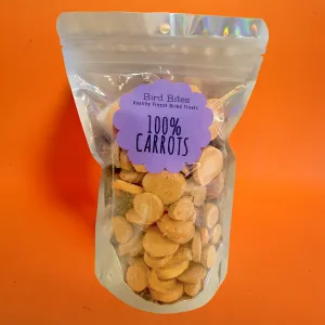 100% Carrots - 1.5 Cups - Bird Bites Healthy Freeze Dried Treats