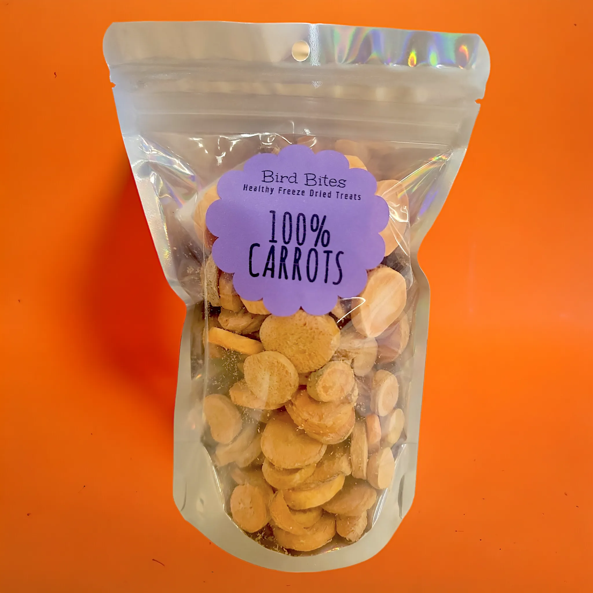 100% Carrots - 1.5 Cups - Bird Bites Healthy Freeze Dried Treats