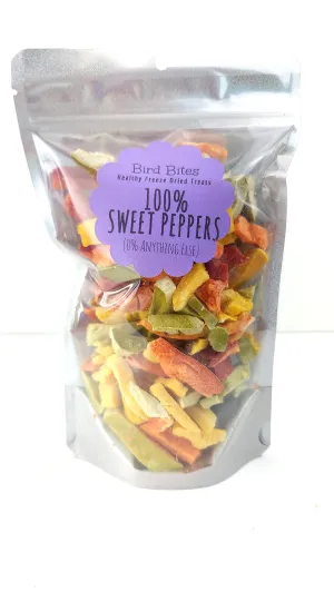 100% Sweet Peppers - 1.5 Cups - Bird Bites Healthy Freeze Dried Treats