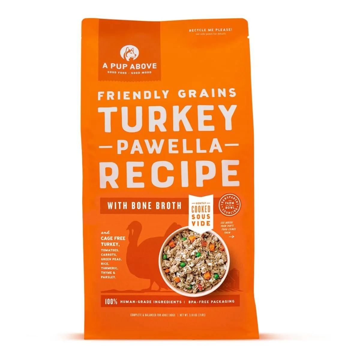 A Pup Above Frozen With Grains Turkey Pawella Dry Dog Food 7lb