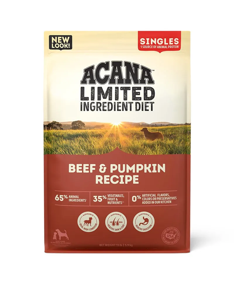 Acana Singles - Beef & Pumpkin Dry Dog Food 13lb