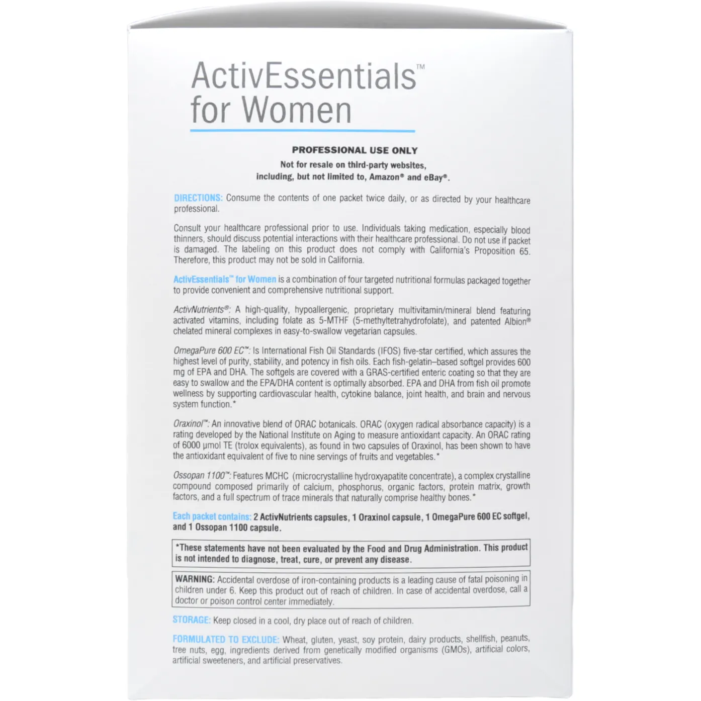 ActivEssentials for Women 60 Packets by Xymogen