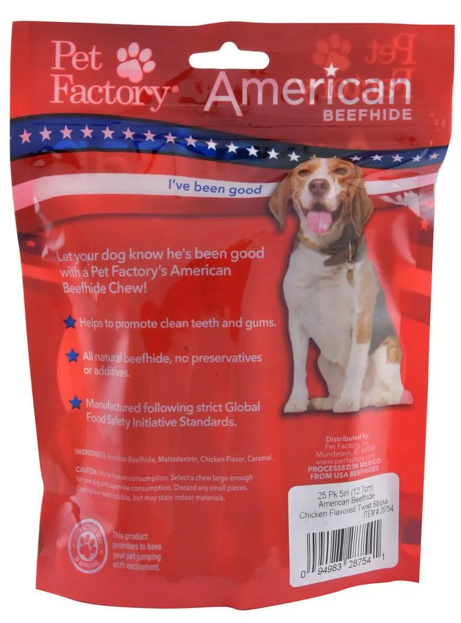 American Beefhide 5" Chicken Flavored Twist Sticks