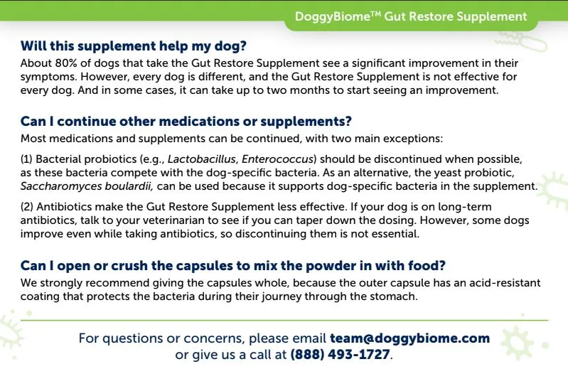 AnimalBiome - FMT for DOGS - DoggyBiome™ Gut Restore Supplement