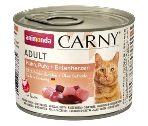 Animonda Carny Adult Flavour: Chicken. Turkey. Duck Hearts - Wet Cat Food - 200G