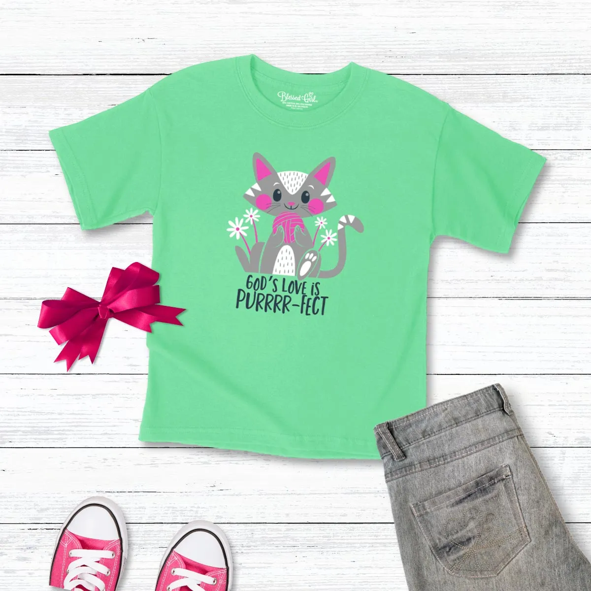 Blessed Girl Kids T-Shirt Kitten