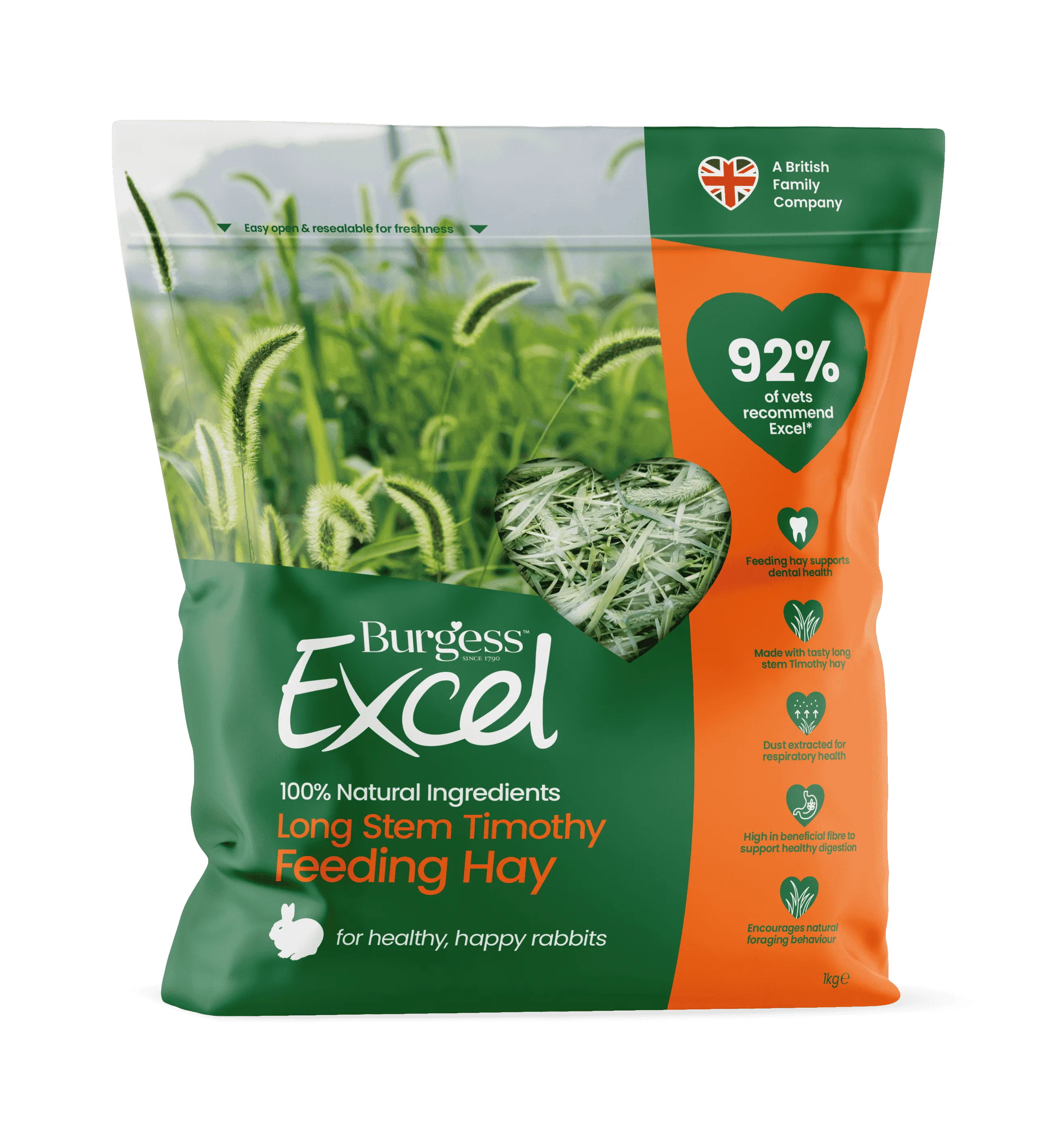 Burgess Excel Long Stem Timothy Feeding Hay 1kg