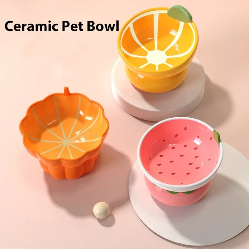 Cat Bowl Kitten Drinker Stainless Steel Safeguard Neck Dogs Food Container Small Dog Waterer Puppy Cats Feeder Water Bowl