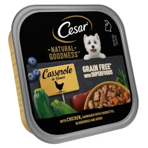 Cesar Natural Goodness  Grain Free Dog Food Casserole with Chicken 16 x 100g Tray