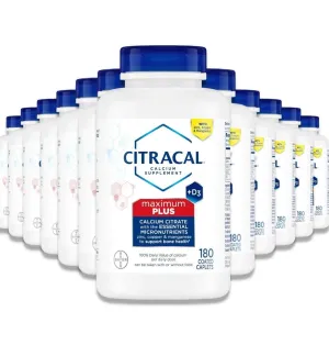 Citrical - Max Plus Calcium Citrate With Vitamin D3 Capsules, Bone Health 180 Ct - 24 Pack