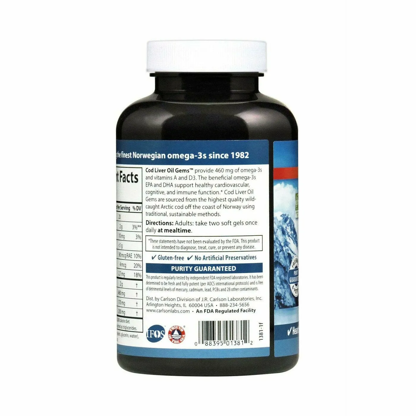 Cod Liver Oil 460 mg 150 gels by Carlson Labs