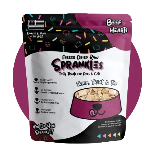 Freeze Dried Beef Hearts Treats for Cats & Dogs