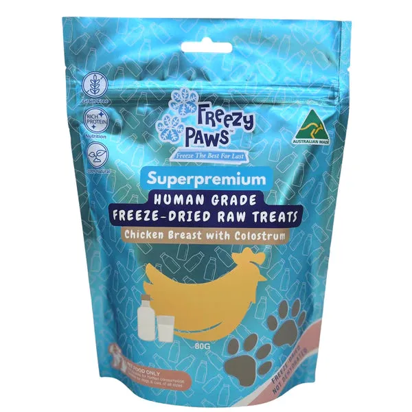 Freezy Paws Freeze Dried Chicken Breast with Colostrum Dog and Cat Treats 80g