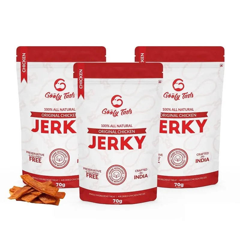 Goofy Tails Original Chicken Jerky Treats for Dogs for > 4 Months