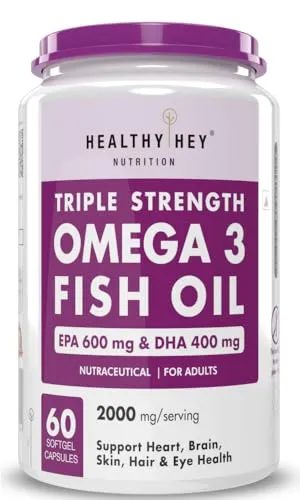 Healthyhey Nutrition Fish Oil - Omega 3 Mercury Free (1000 Mg) Burpless - 60 Softgel