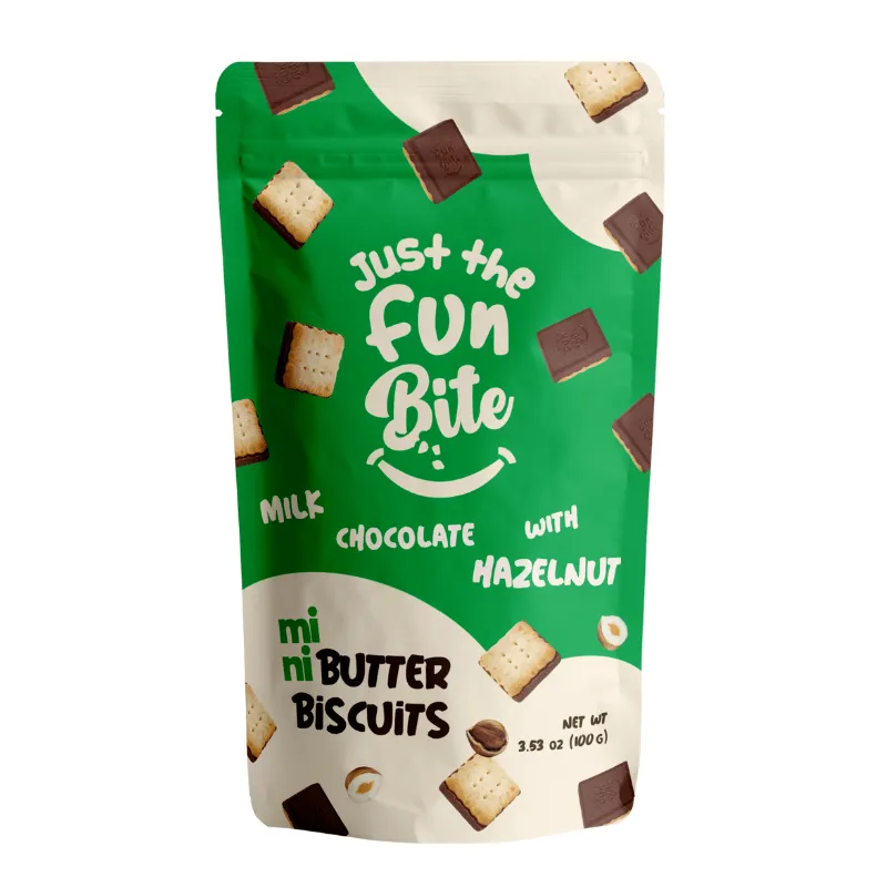 Just The Fun Bite Hazelnut Milk Chocolate Covered Butter Cookies, 3.53 oz