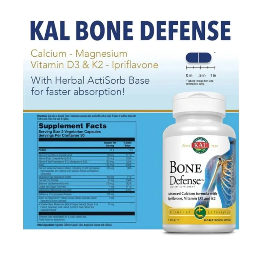 KAL Bone Defense 90 Vegetable Capsules