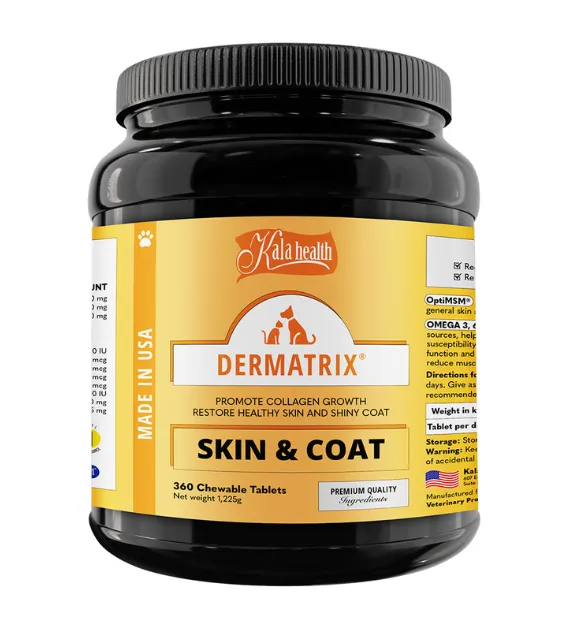 Kala Health DERMATRIX® (Skin & Coat) Promote Collagen Growth Supplements for Dogs and Cats