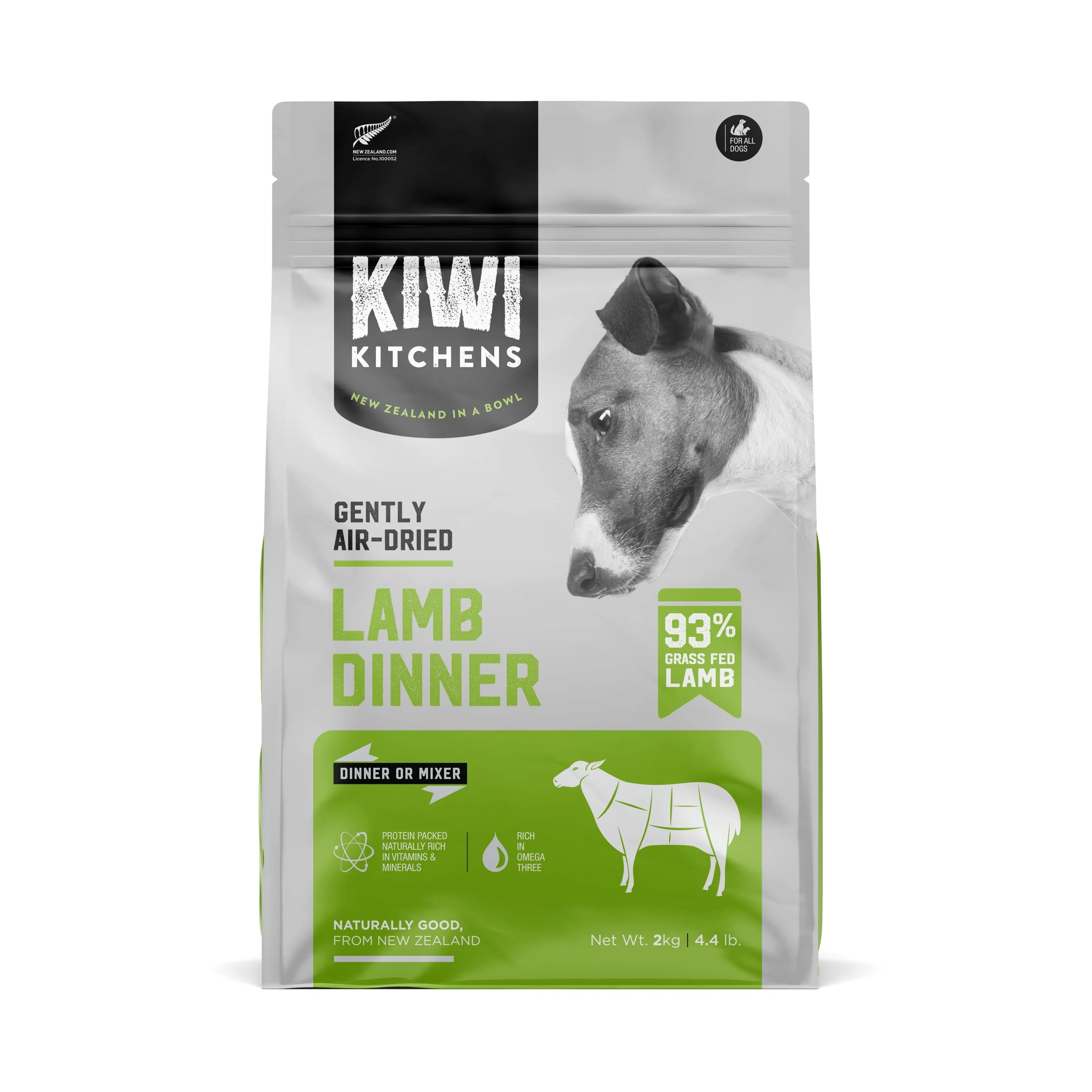 Kiwi Kitchens Lamb Dinner Air Dried Dog Food 2kg