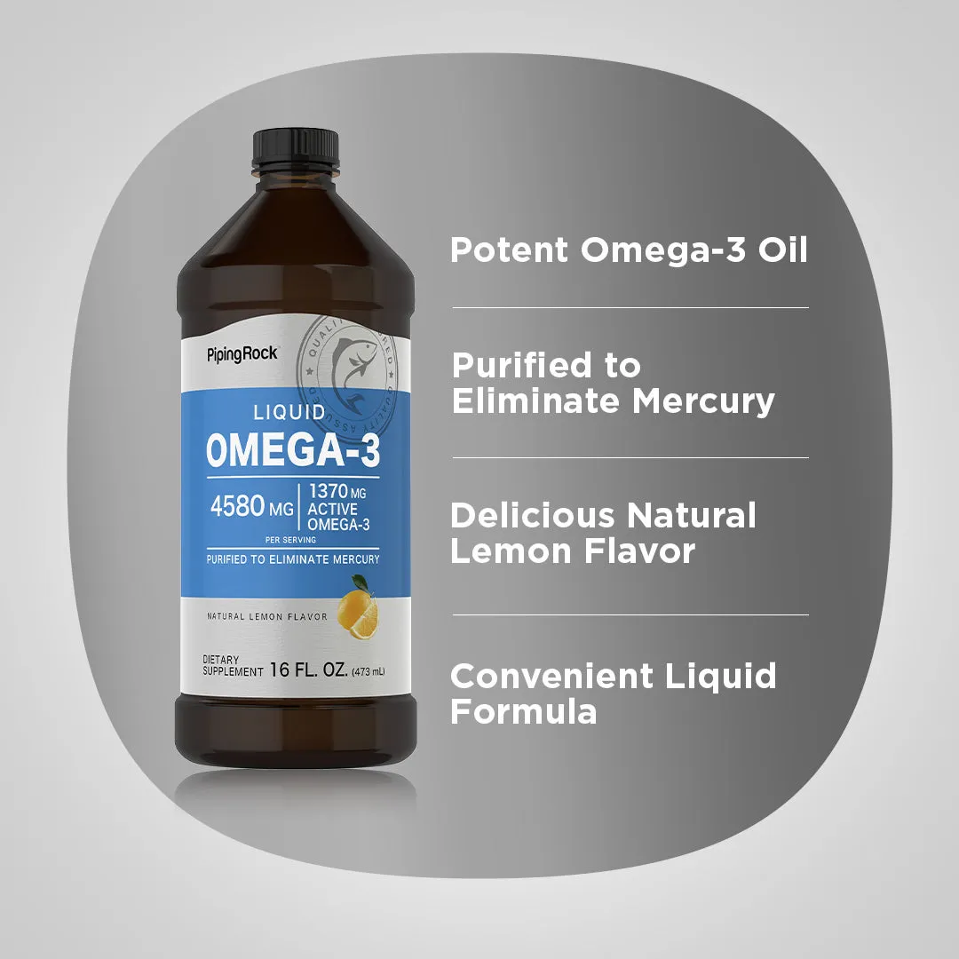 Liquid Omega-3 (Natural Lemon), 4580 mg (per serving), 16 fl oz (473 mL) Bottle