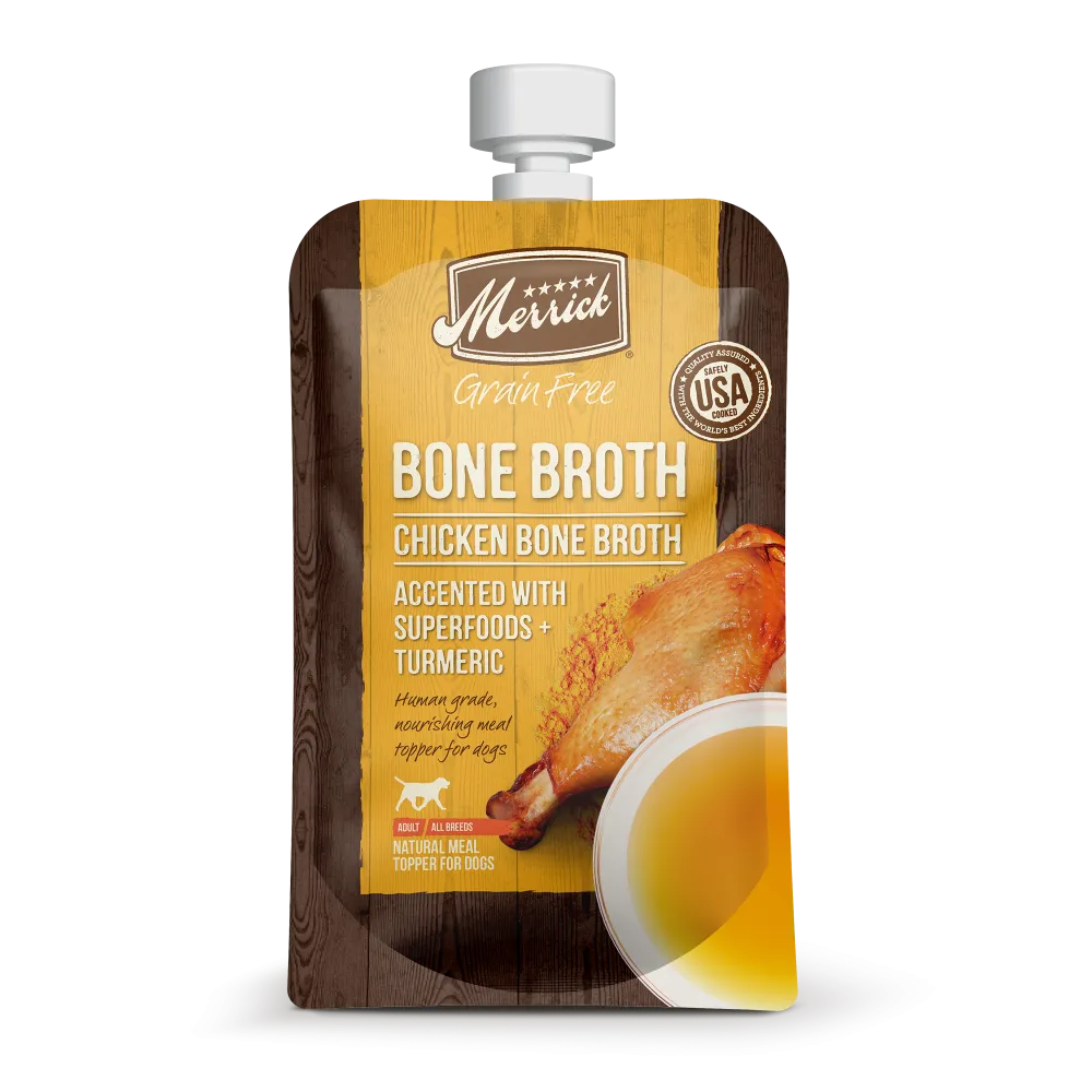 Merrick Grain Free Chicken Bone Broth Wet Dog Food Topper