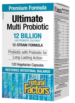 Natural Factors Ultimate Multi Probiotic 12 Billion 120 Vegetarian Capsules