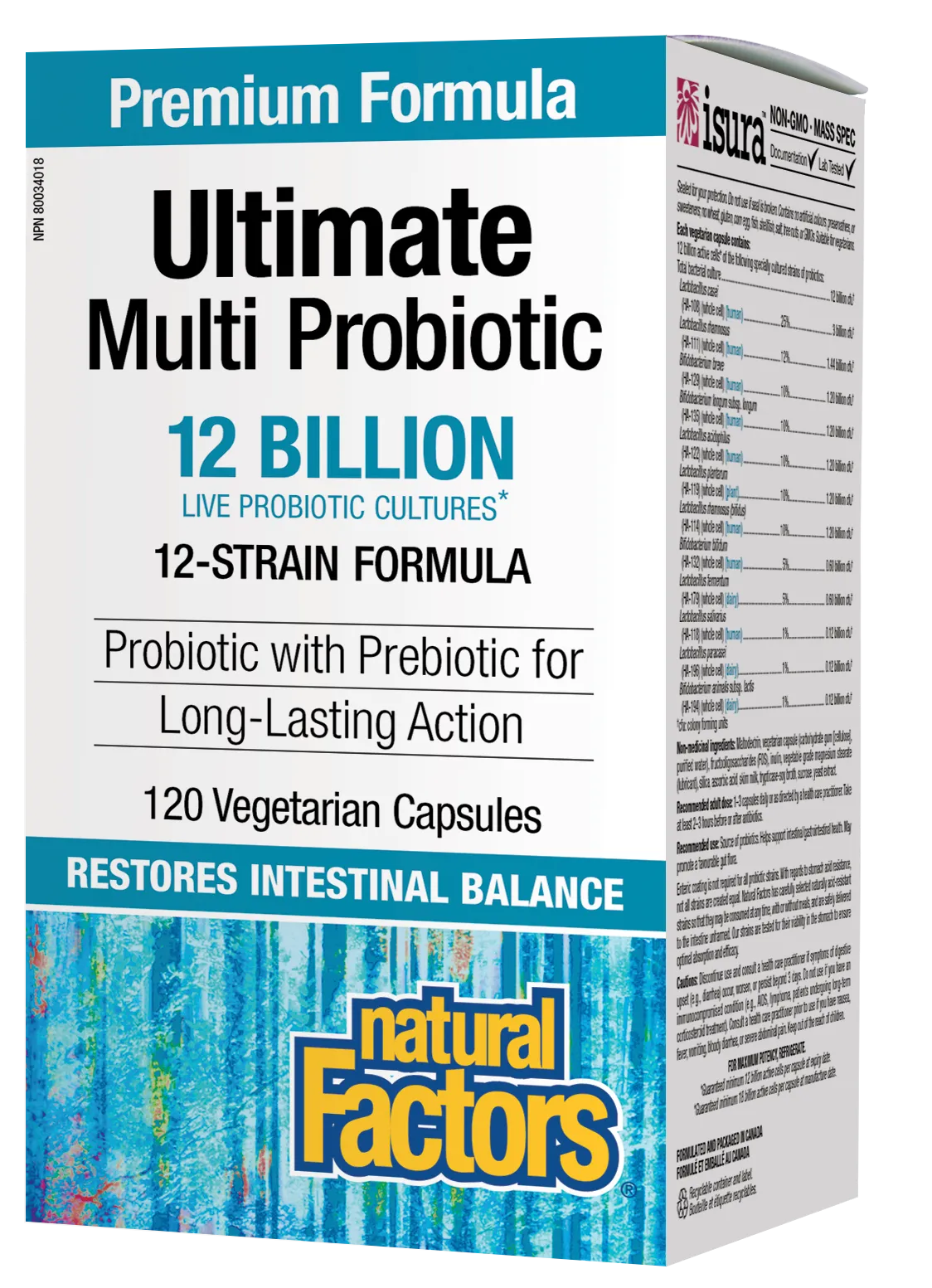 Natural Factors Ultimate Multi Probiotic 12 Billion 120 Vegetarian Capsules