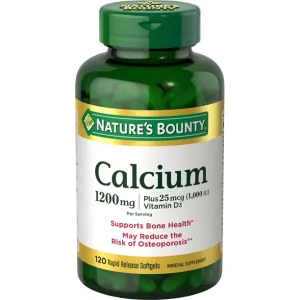 Nature's Bounty Calcium   Vitamin D3 1200 mg 120 Rapid Release Softgels