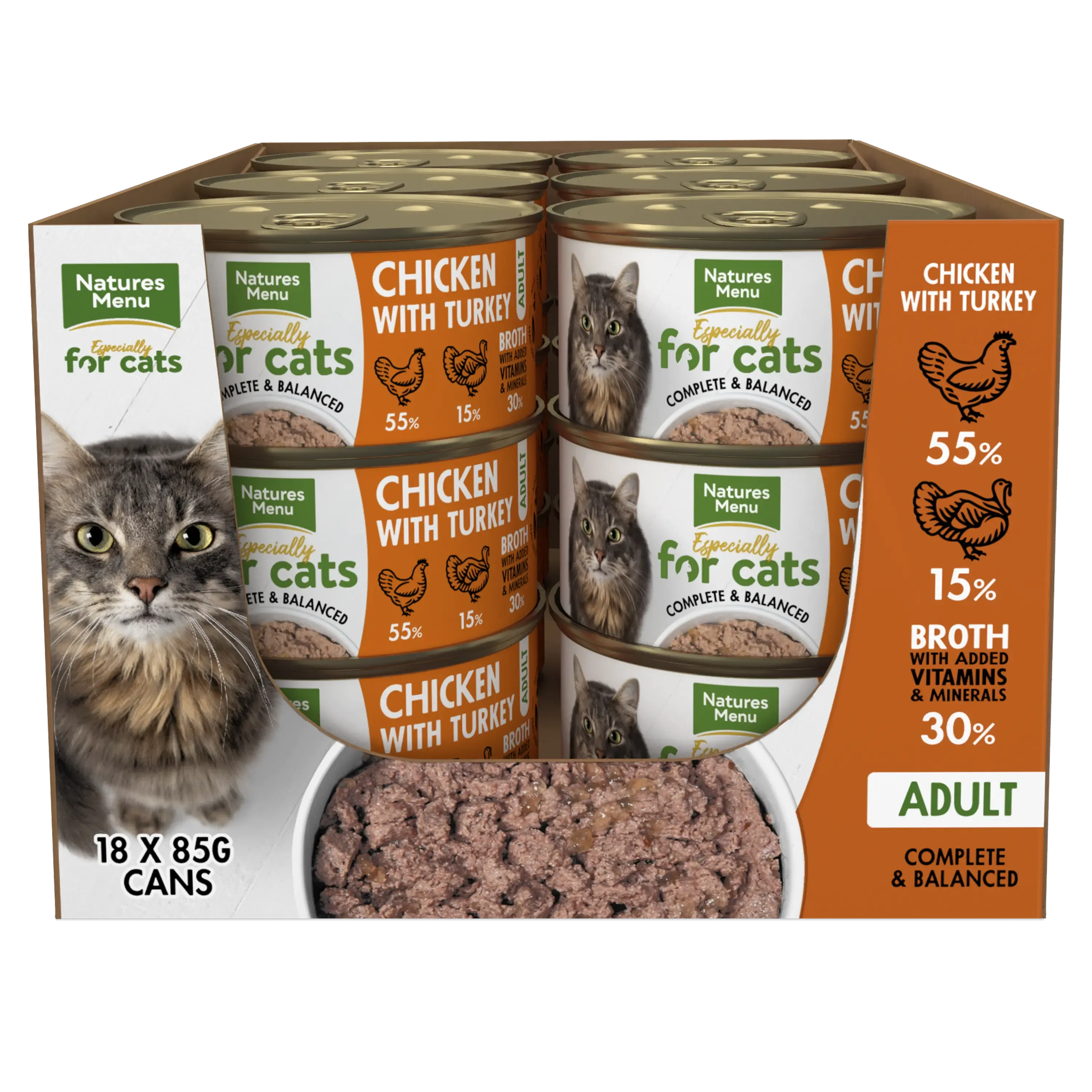 Natures Menu Cat Chicken & Turkey Tins 18x 85g