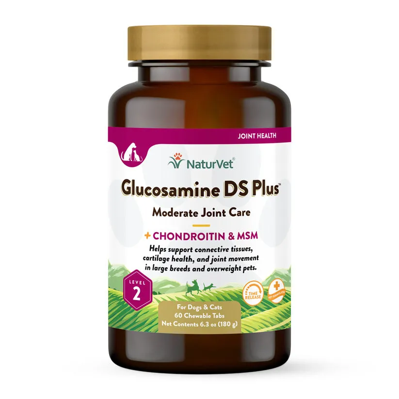 NaturVet Glucosamine DS Plus MSM Level 2 Moderate Care Time Release Chewable Tablets for Dogs