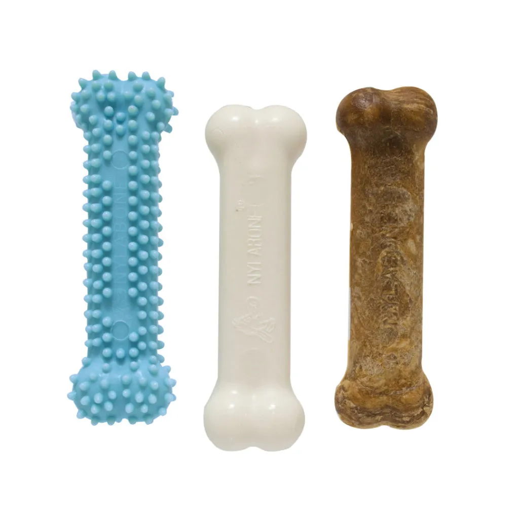 Nylabone Puppy Triple Pack Treat & Chew for Puppies - Variety Pack