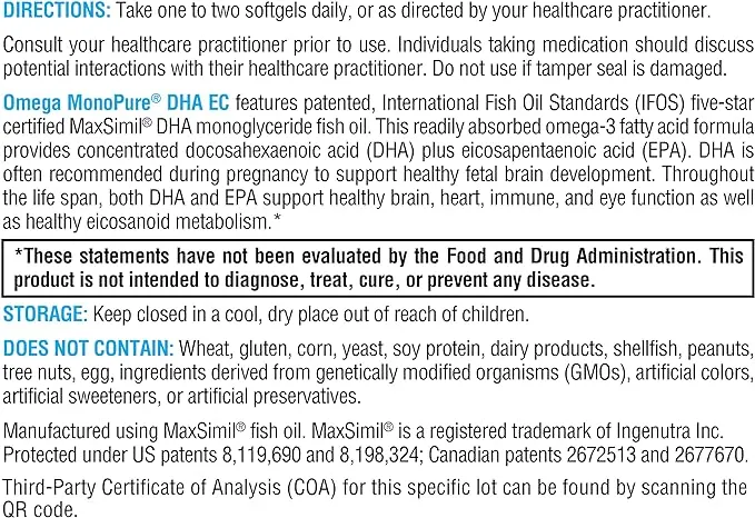 Omega MonoPure DHA EC 30 count