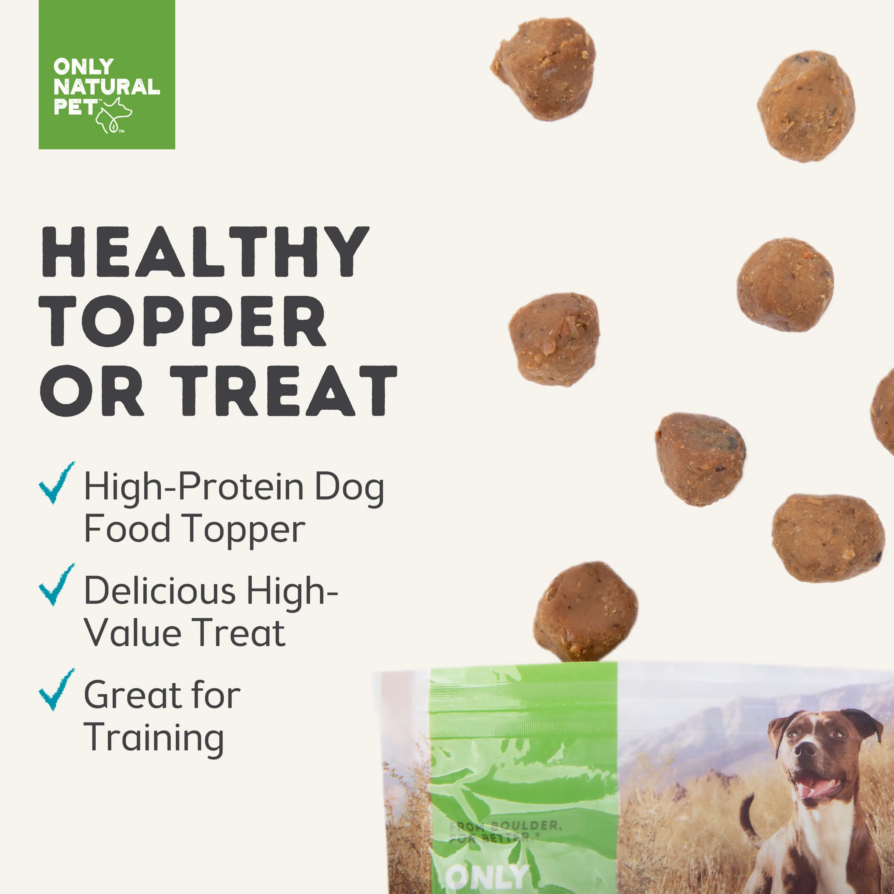 Only Natural Pet Superfood Bites Whitefish & Salmon Recipe Dog Food Meal Topper