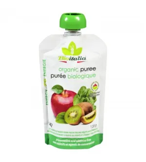 Organic Apple, Kiwi and Spinach Purée by BioItalia, 120g