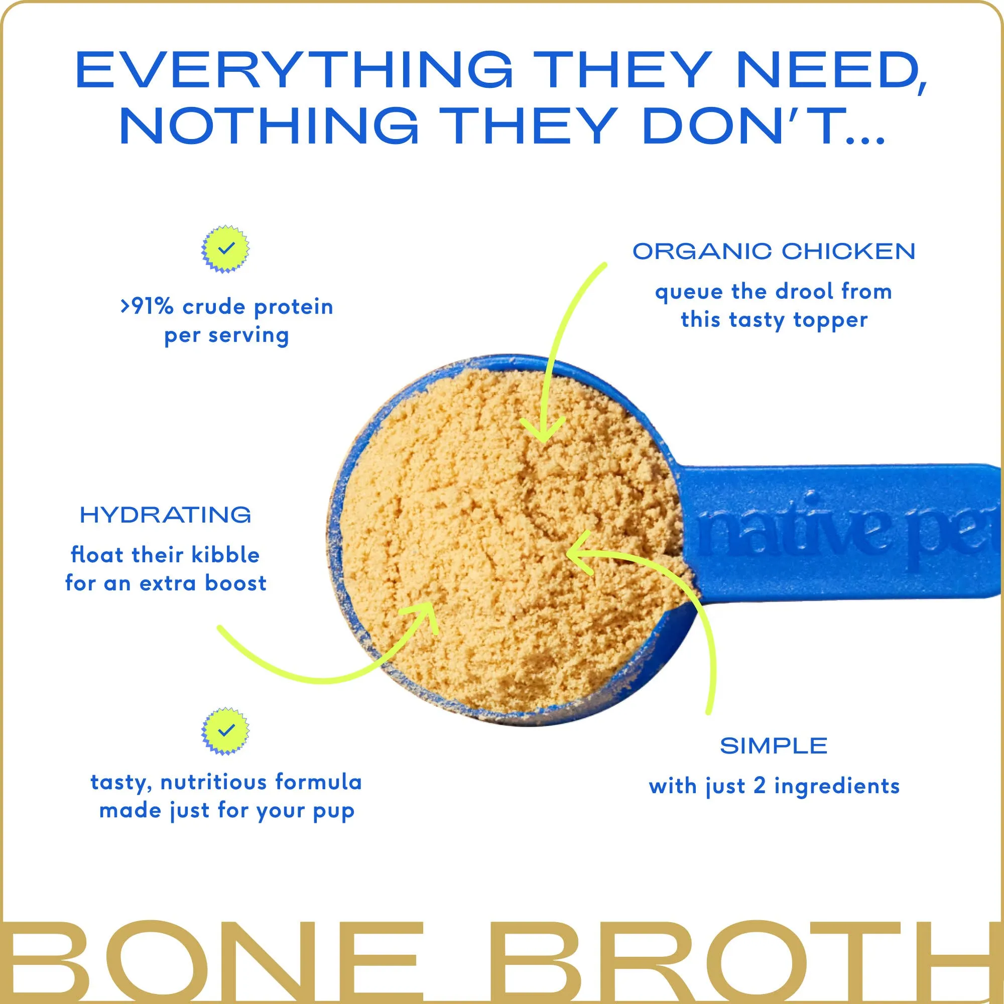 Organic Chicken Bone Broth Powder, Grain-Free Food Topper