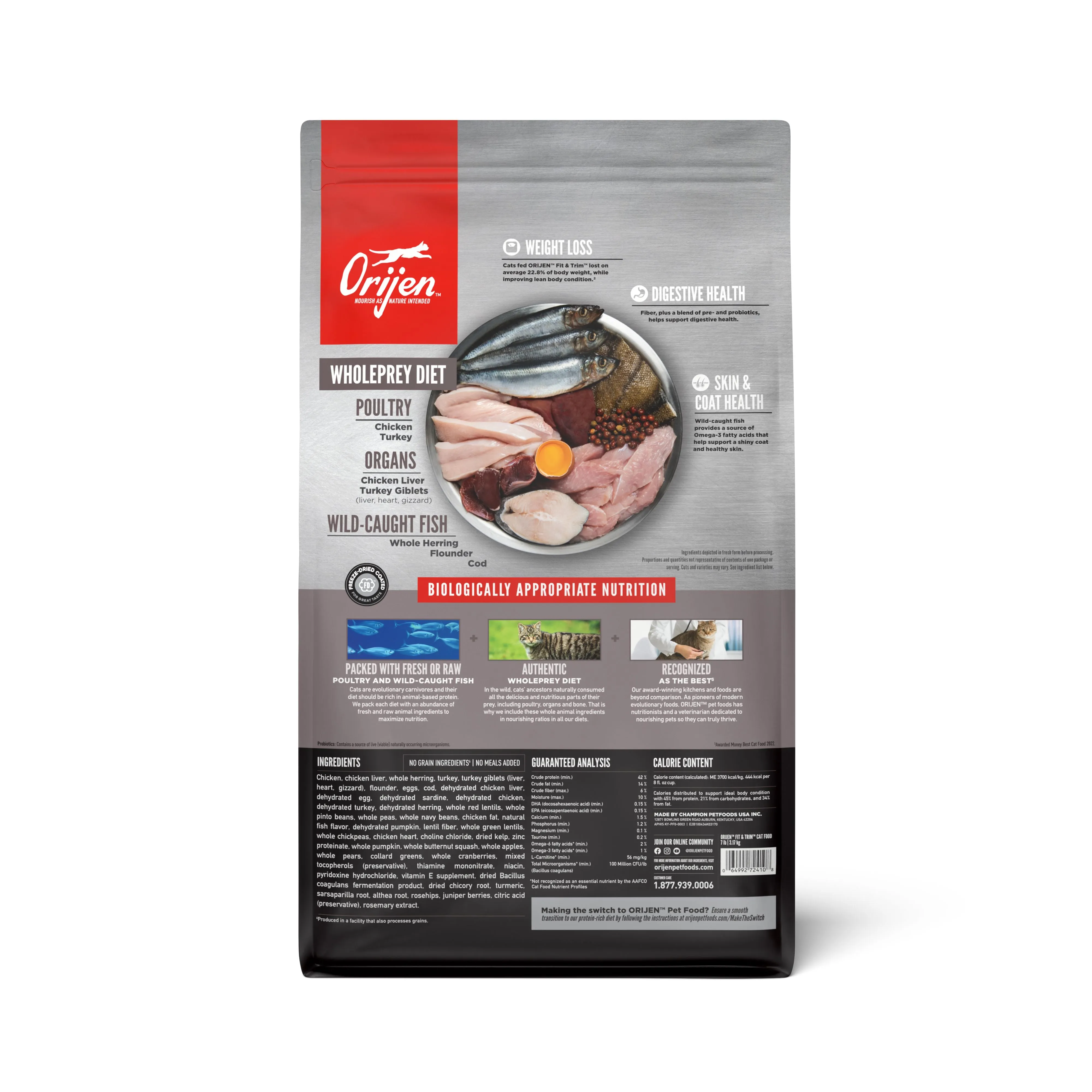 ORIJEN Fit and Trim Biologically Appropriate Dry Cat Food 3.17kg^^^