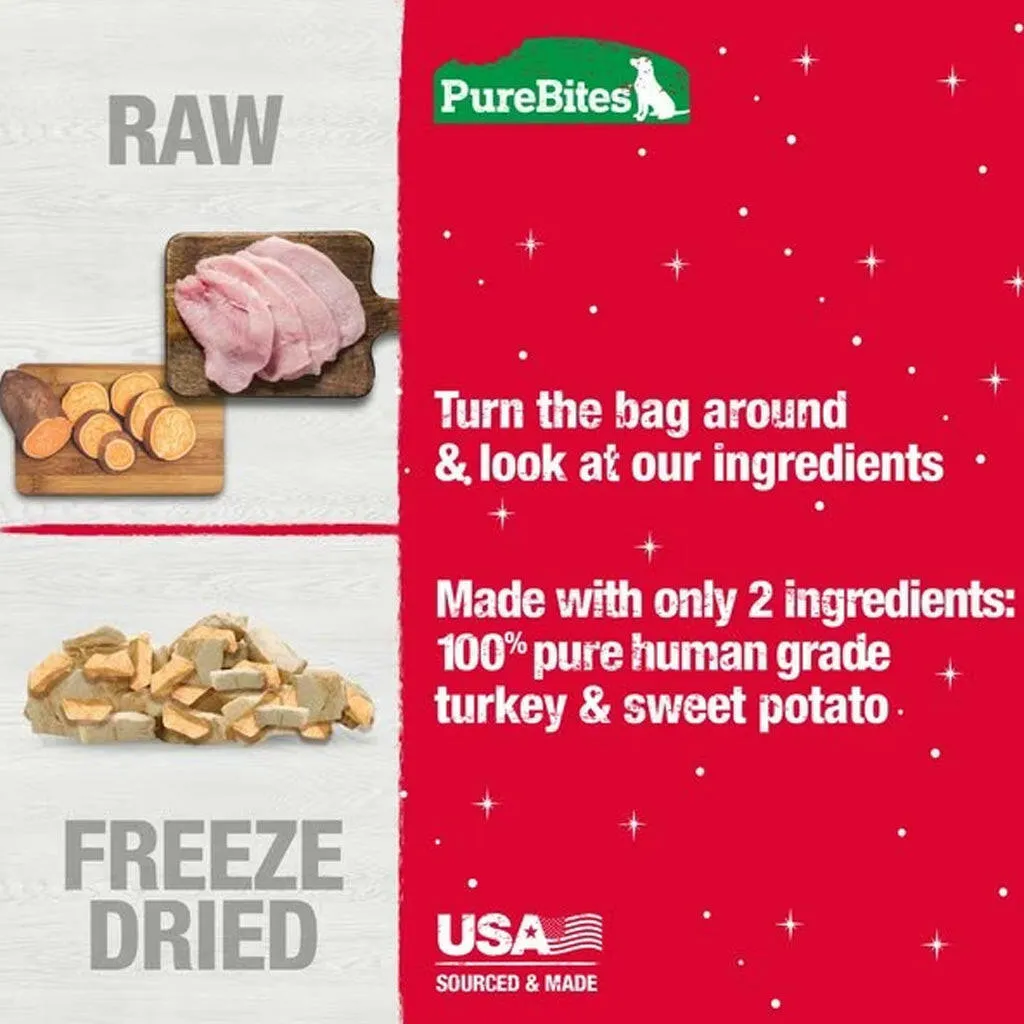 PureBites Holiday Freeze Dried Turkey Sweet Potato Dog Treats  (2.5 oz)