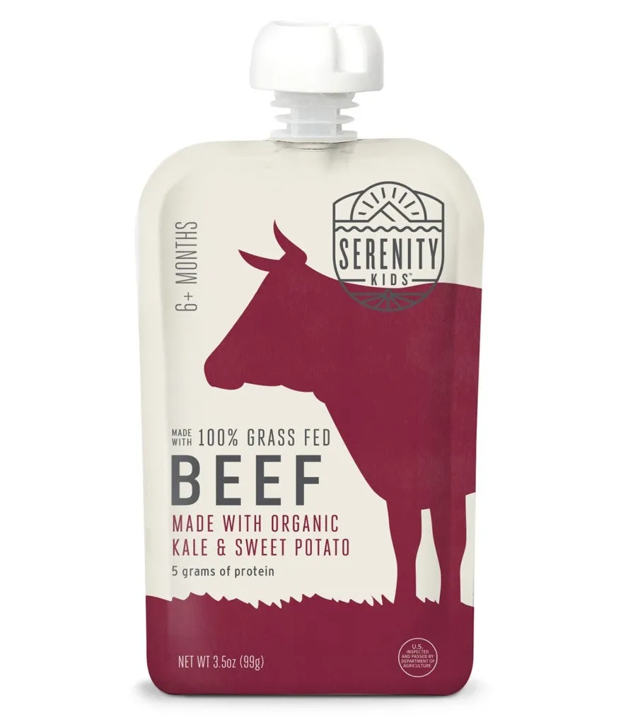 Serenity Kids 100% Grass Fed Beef With Organic Kale & Sweet Potatoes Pouch