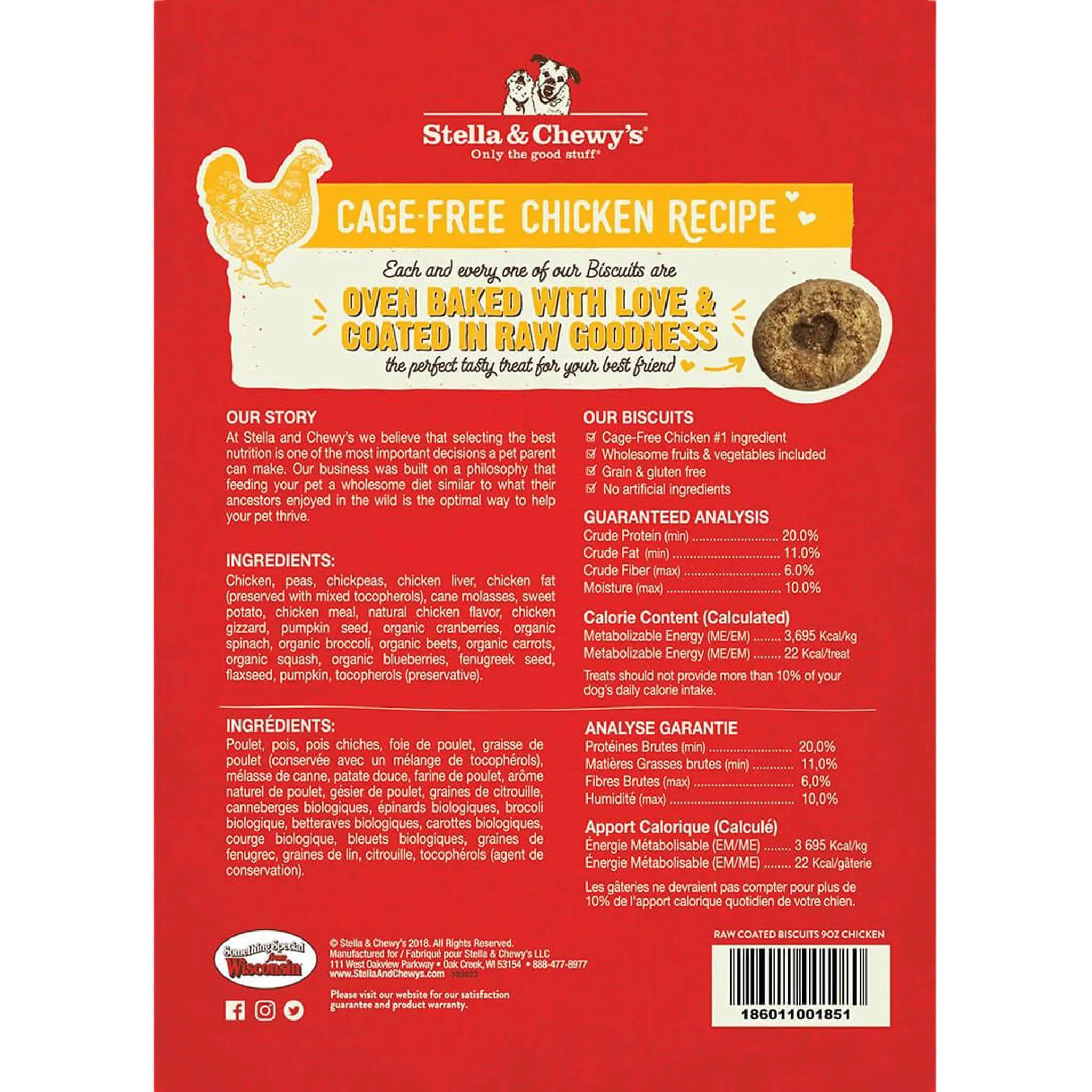 Stella & Chewy's Raw Coated Biscuit Freeze Dried Dog Treat