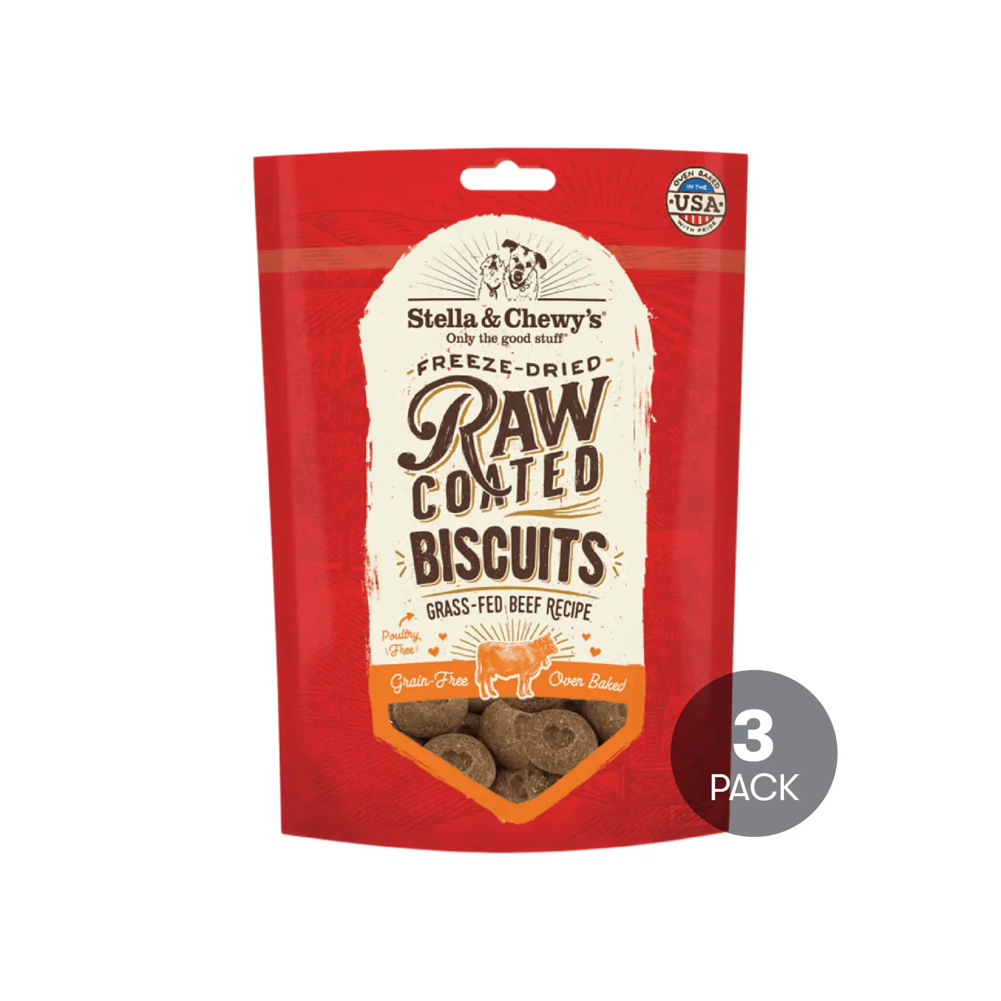 Stella & Chewy's Raw Coated Biscuit Freeze Dried Dog Treat