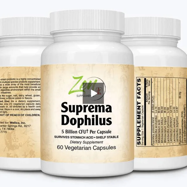 Suprema-Dophilus 5 Billion CFU 8 Strain Probiotic - 60 Caps