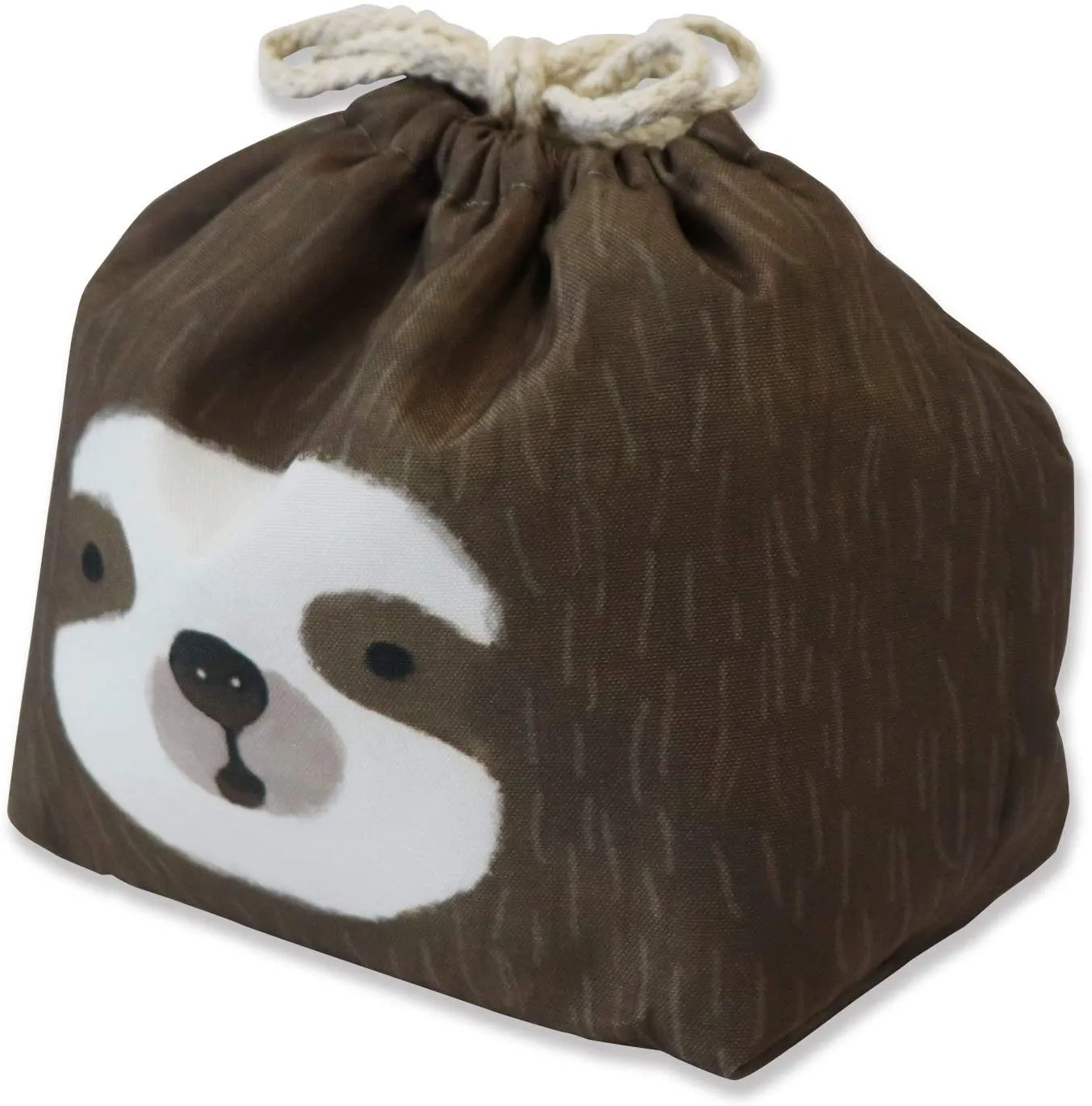 TOYO CASE Animal Lunch Pouch Drawstring Bag Insulation Aluminum Sheet inside SLOTH