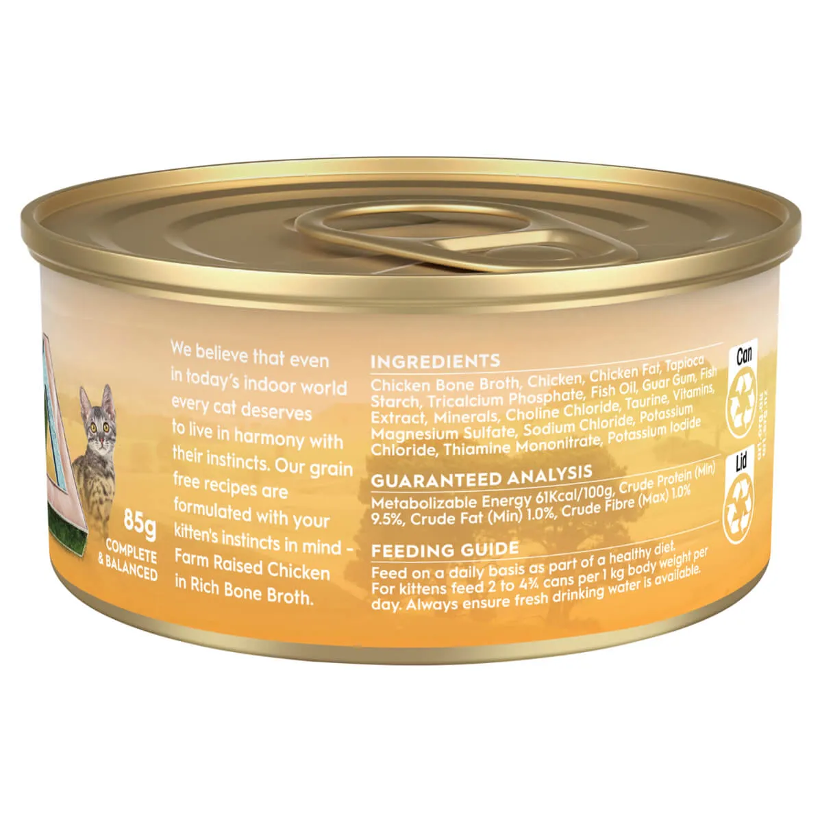 Trilogy Kitten Chicken in Bone Broth Wet Cat Food 85g