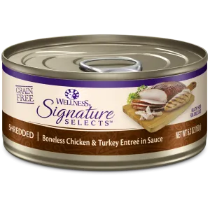 Wellness Signature Selects Shredded Chicken & Turkey in Sauce Wet Cat Food