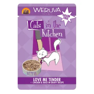 Weruva Cats in the Kitchen Love Me Tender Chicken & Duck in Gravy Recipe Cat Food Pouches 3 oz