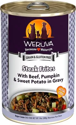 Weruva Steak Frites with Beef, Pumpkin & Sweet Potato in Gravy Canned Dog Food